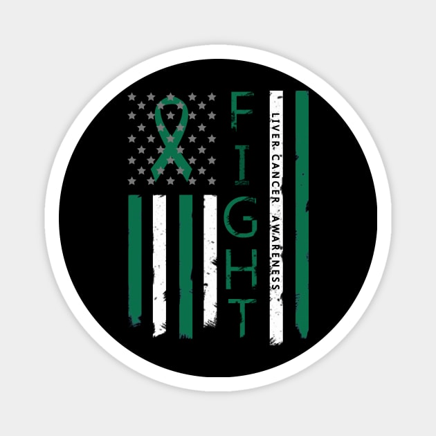 liver cancer  Awareness Ribbon American Flag Magnet by EduardjoxgJoxgkozlov